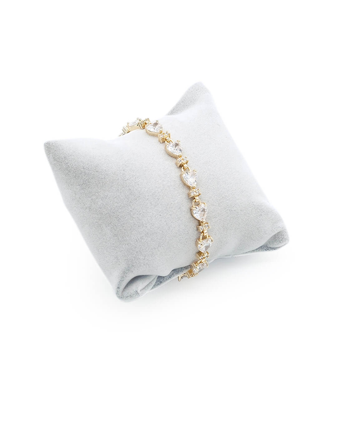 Gold Renk Sıralı Kalp Taşlı Su Yolu Bileklik