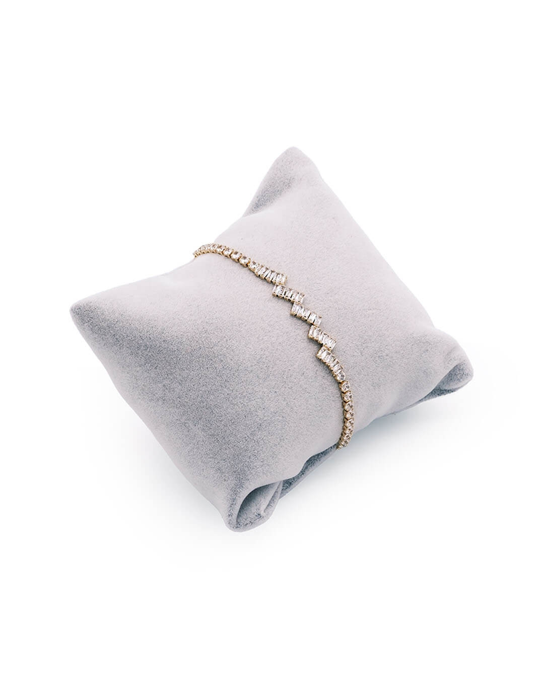 Kadın Gold Kaplama Baget ve Yuvarlak Taşlı Suyolu Bileklik